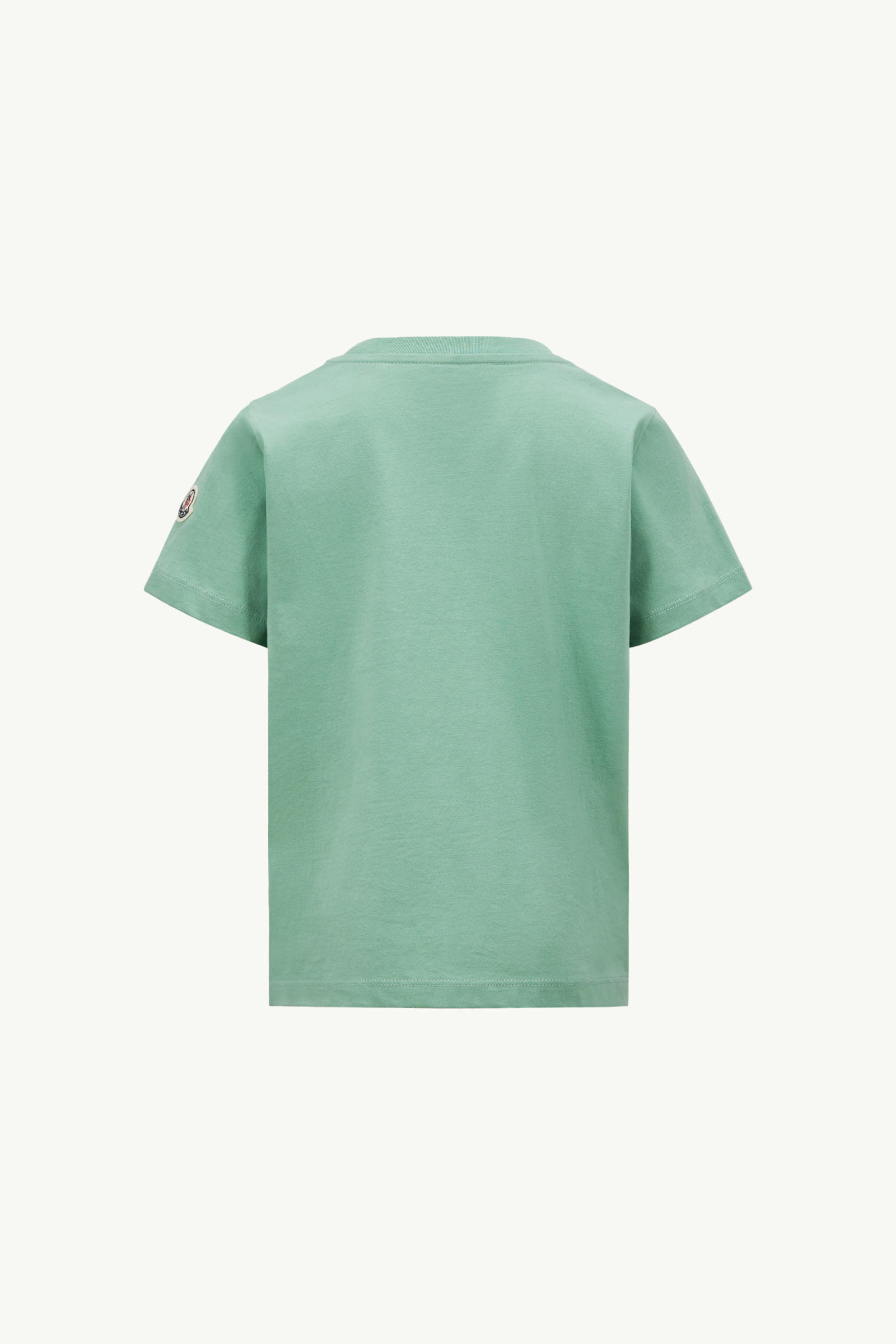 Logo Motif Cotton T-Shirt Boy Turquoise Moncler 1