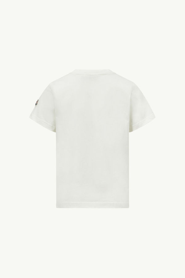 T-shirt in cotone con logo onda Bambino Bianco Moncler 1