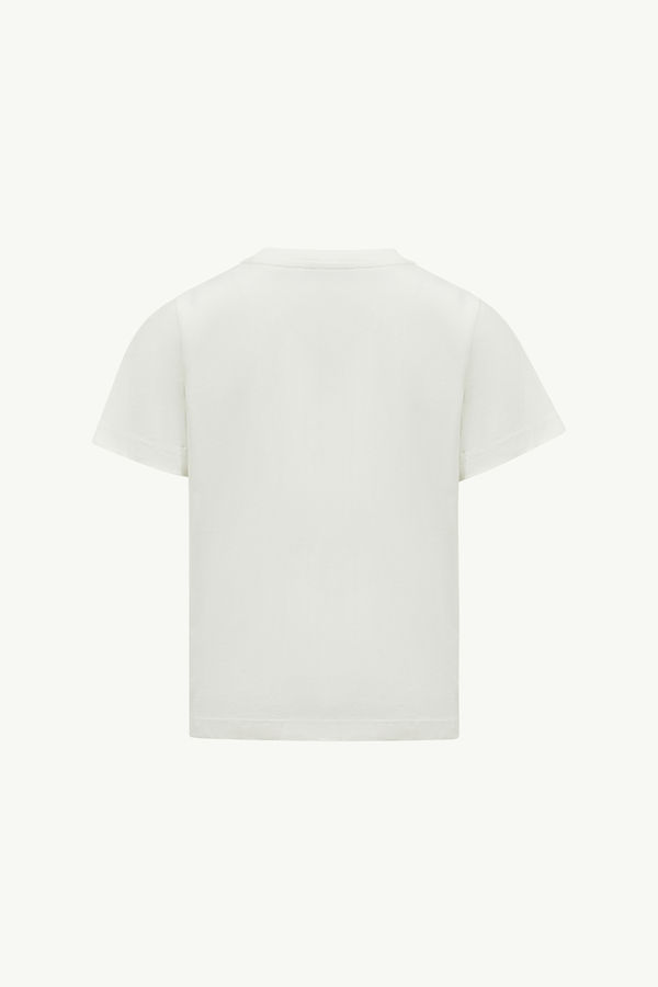 Embroidered Shark Motif Cotton Jersey T-Shirt Boy White Moncler 2