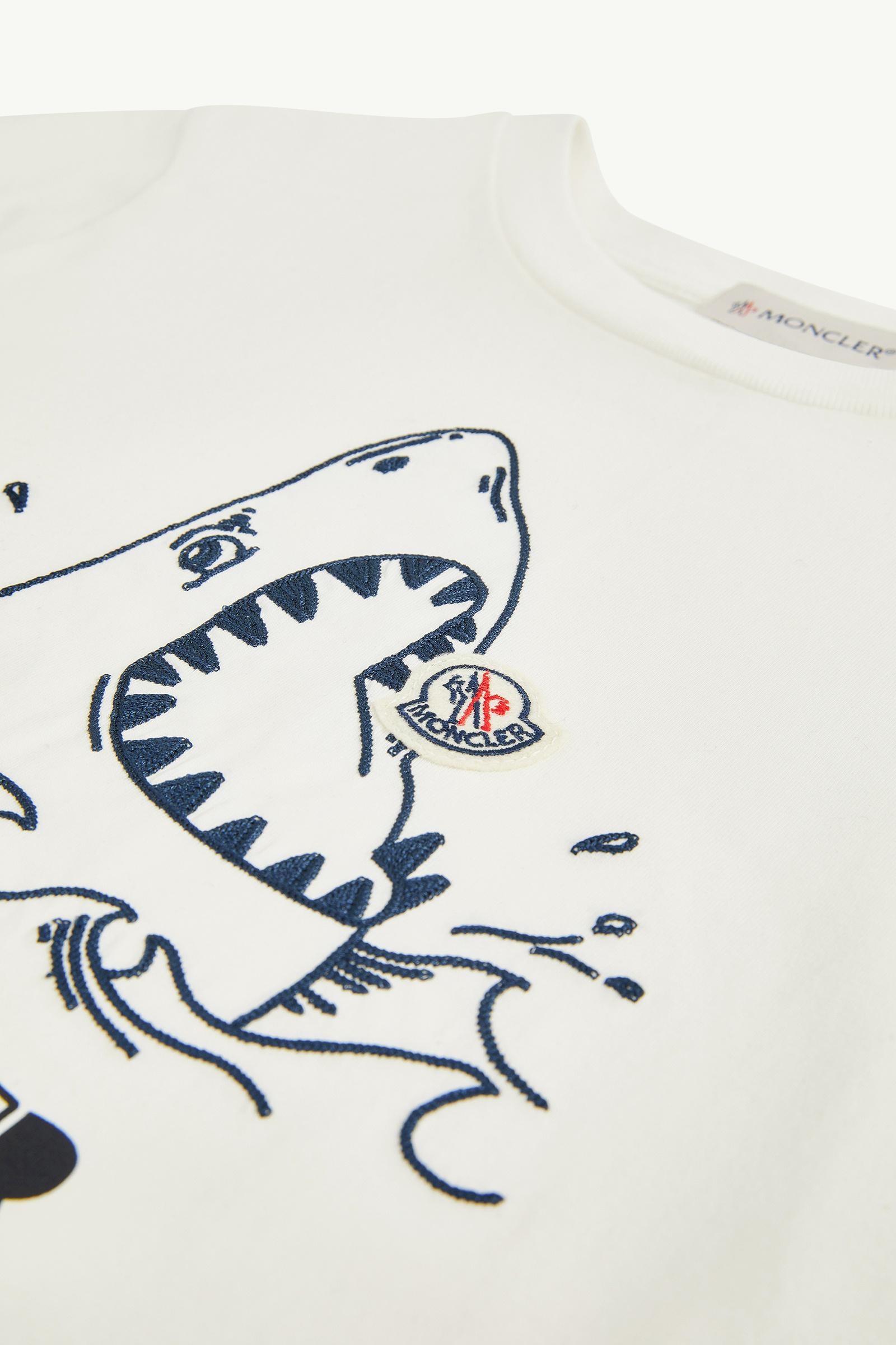 MONCLER 刺繍ロゴ ホワイトTシャツ Moncler ロゴ Tシャツ | ホワイト | FARFETCH JP