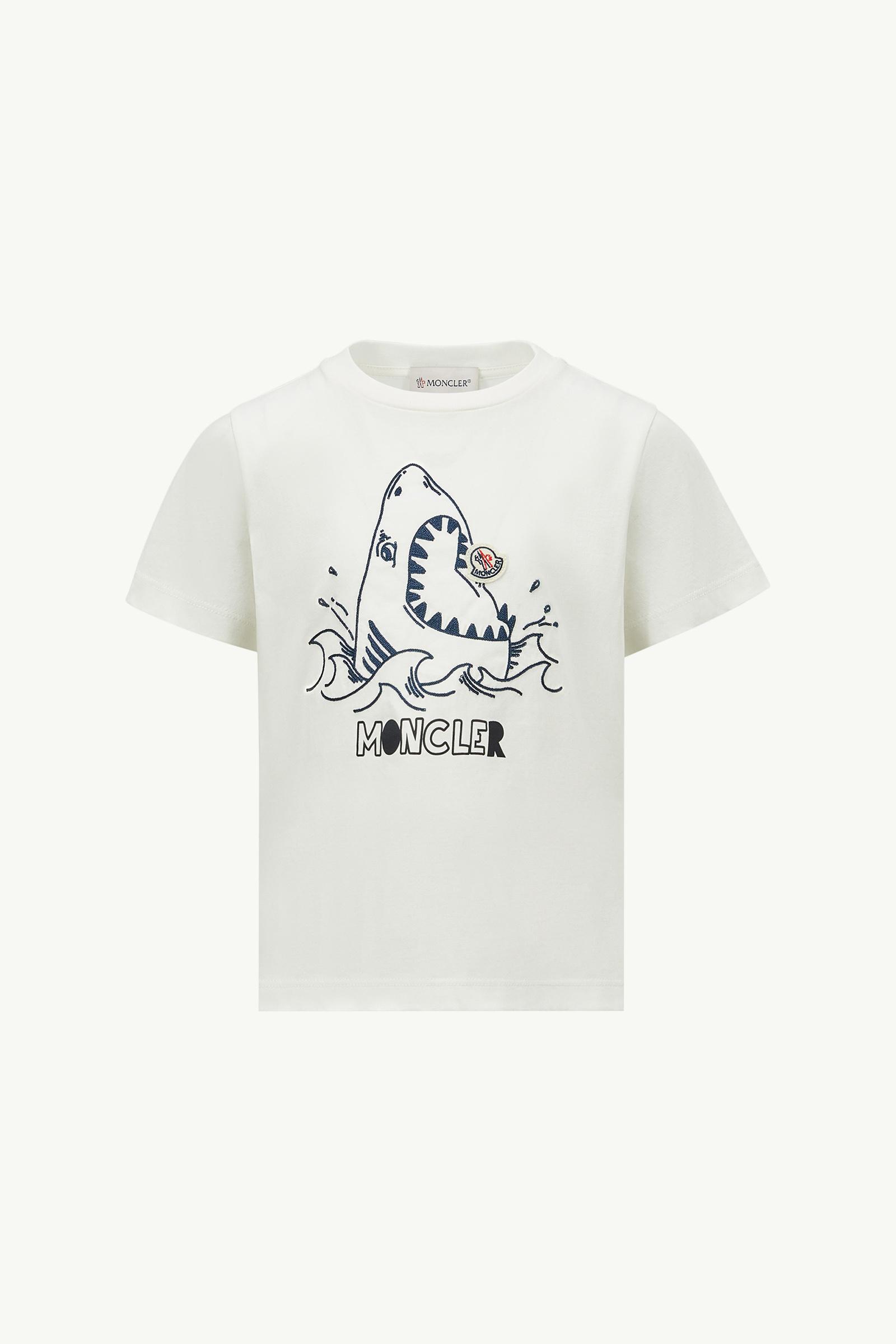 Embroidered Shark Motif Cotton Jersey T-Shirt_findInBoutique_image