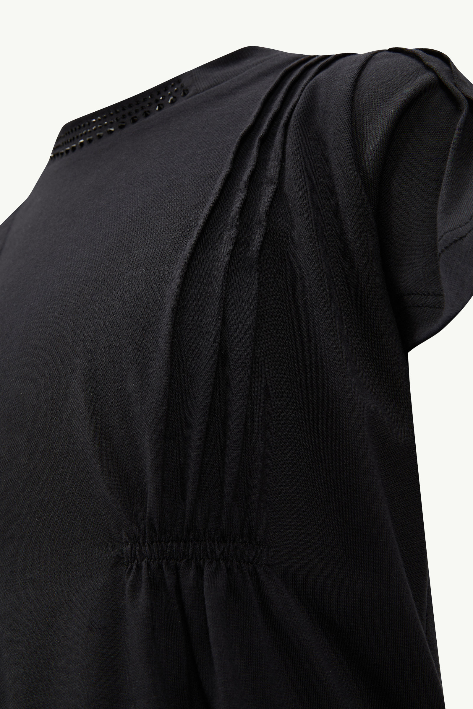 Crystal-Encrusted Cotton Top Girl Black Moncler 2