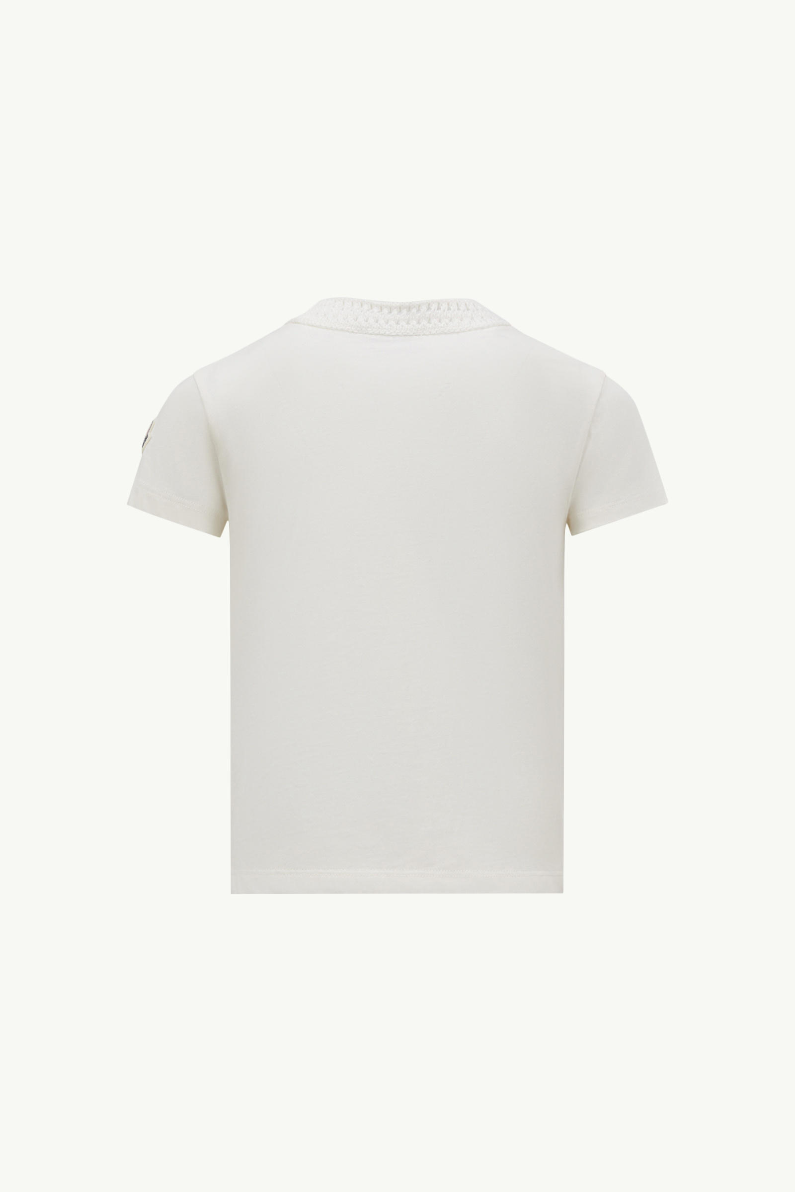 Crochet Accent Cotton T-Shirt Girl White Moncler 2