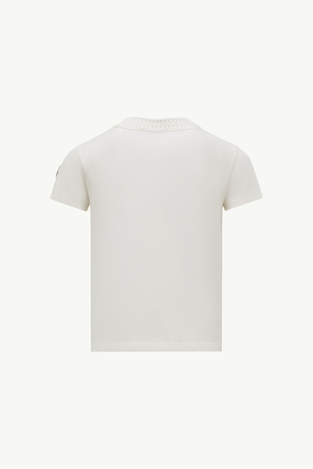 T-Shirt aus Baumwolle mit Häkelakzent Mädchen Weiß Moncler 2
