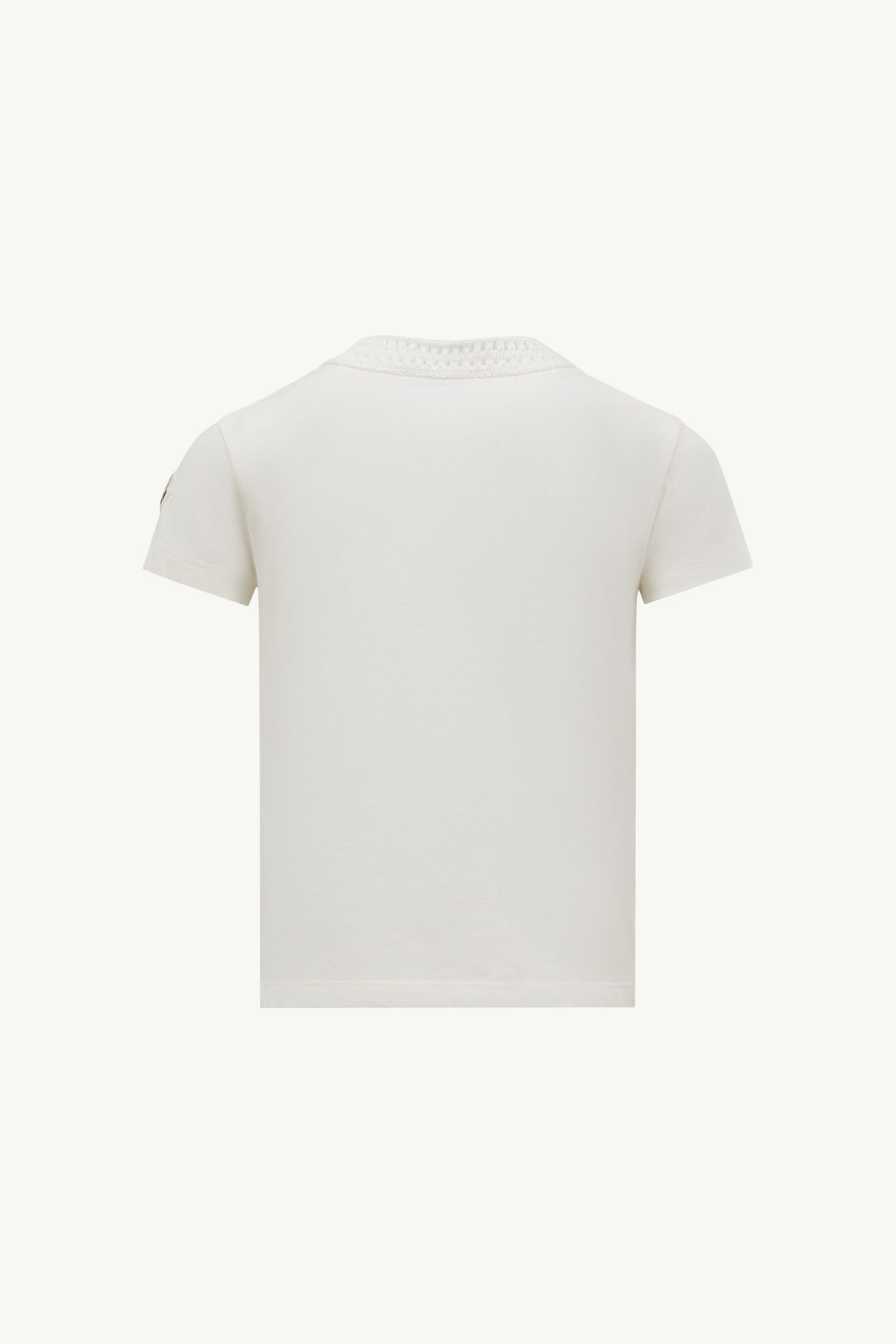T-shirt in cotone con dettaglio realizzato all’uncinetto Bambina Bianco Moncler 2