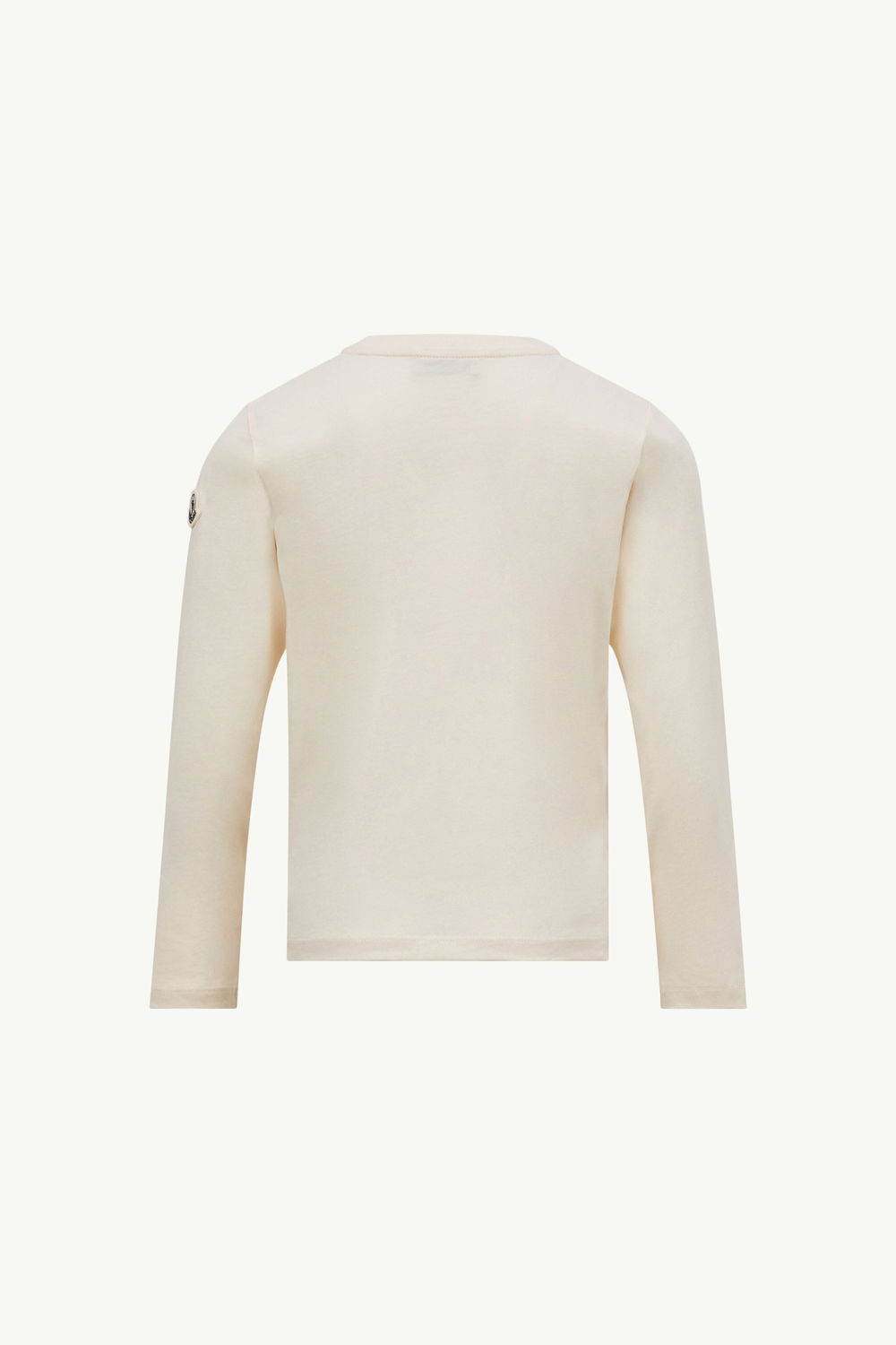 Teddy Bear Logo Long Sleeve Cotton T-Shirt Girl White Ivory Moncler 1
