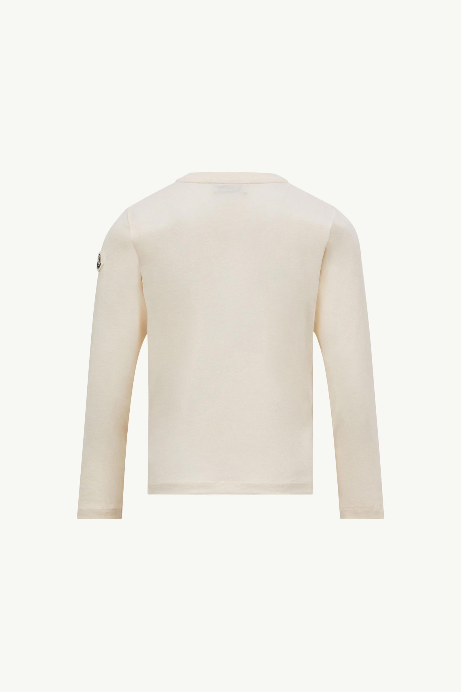 Teddy Bear Logo Long Sleeve Cotton T-Shirt Girl White Ivory Moncler 1