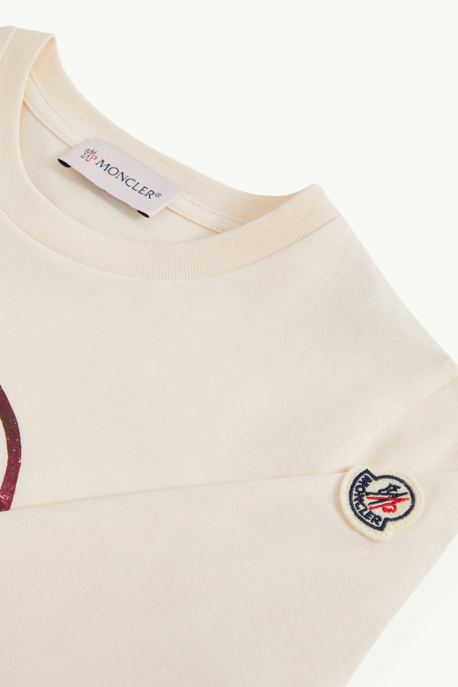 White Ivory Teddy Bear Logo Long Sleeve Cotton T-Shirt