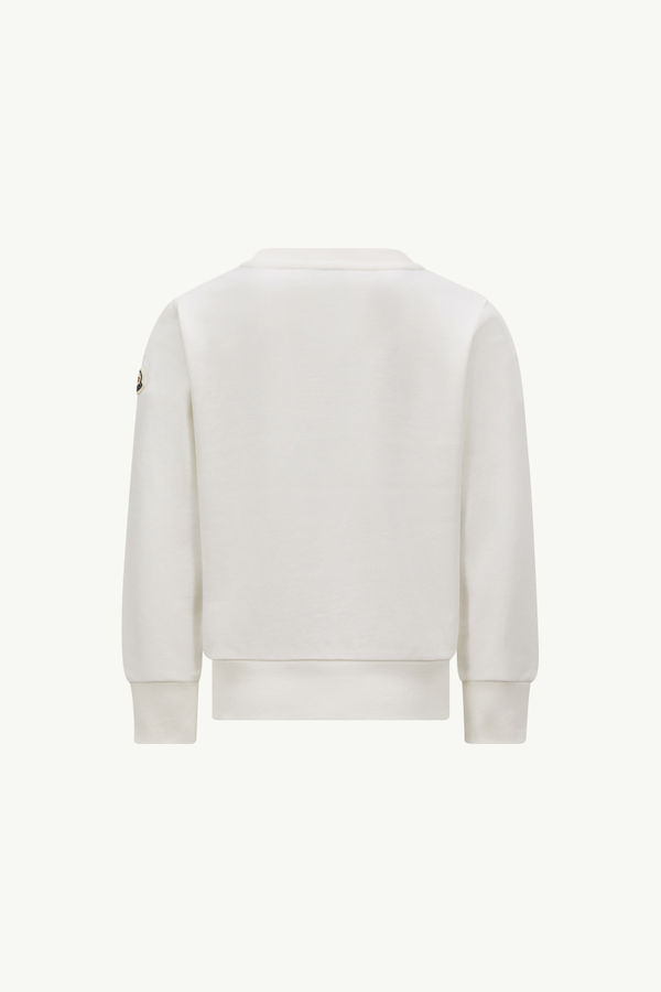 Scribble Logo Cotton Sweatshirt Boy White Moncler 1