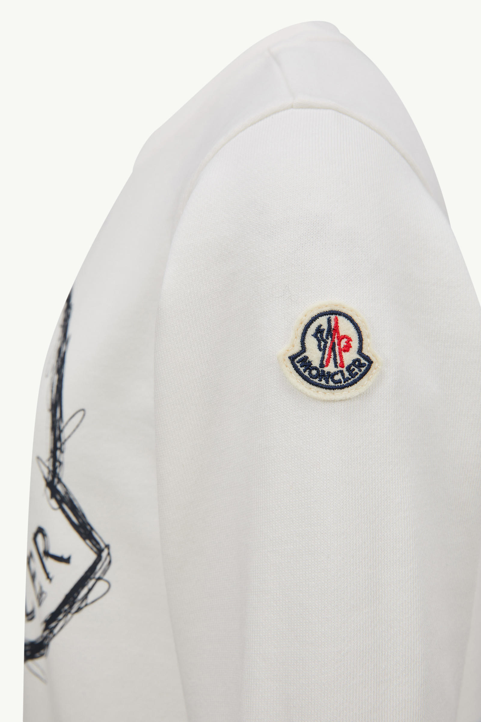 Scribble Logo Cotton Sweatshirt Boy White Moncler 2