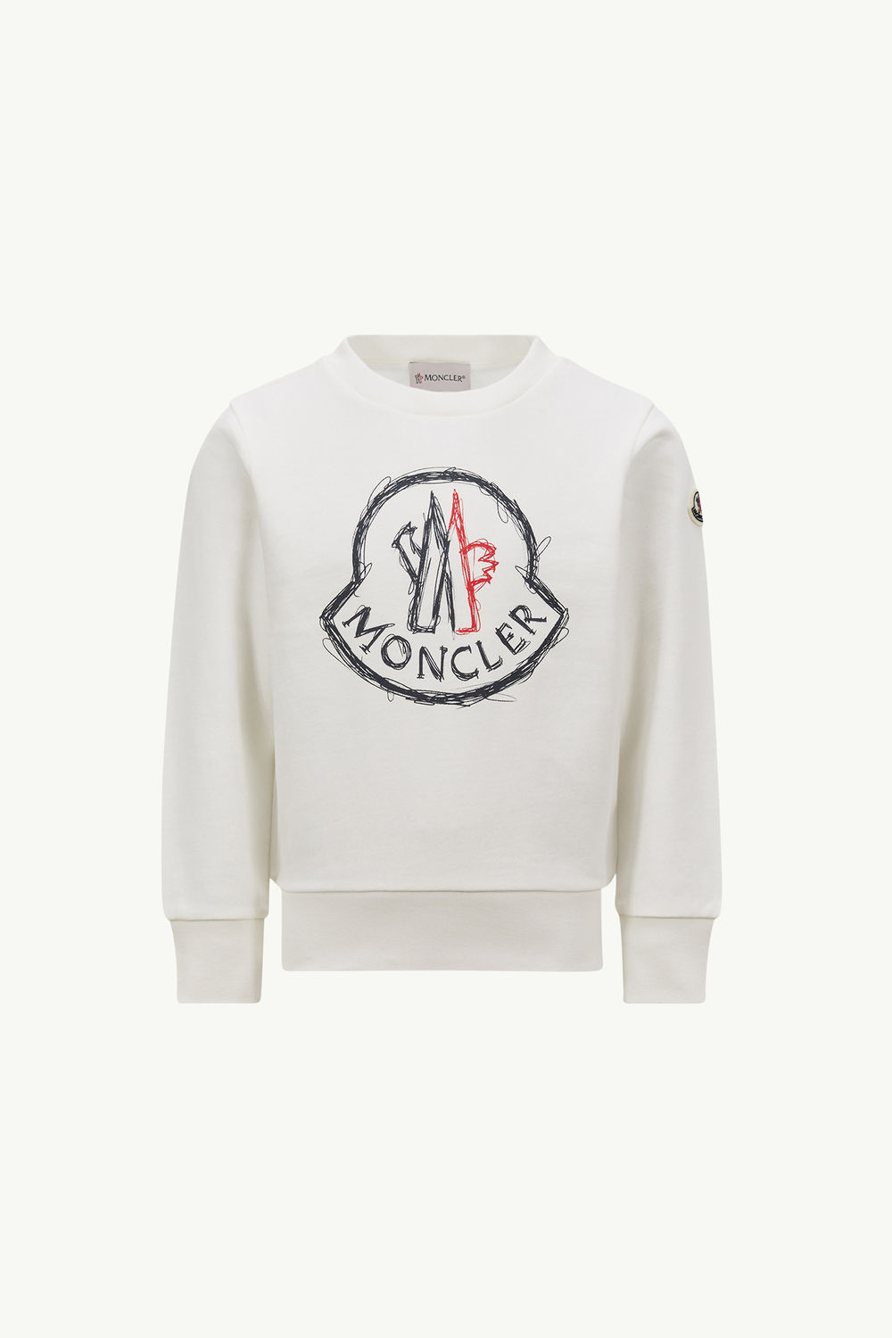 Scribble Logo Cotton Sweatshirt Boy White Moncler 0