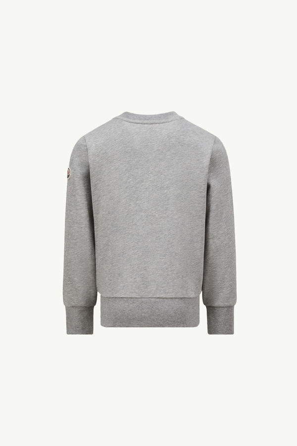 Sudadera de algodón con logotipo bordado Niño Gris Moncler 2