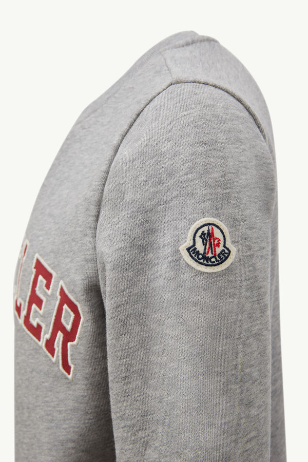 Sudadera de algodón con logotipo bordado Niño Gris Moncler 3