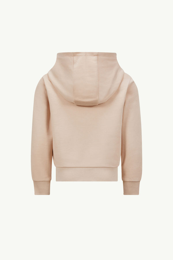 Embroidered Tonal Logo Cotton Hoodie Girl Light Pink Moncler 1