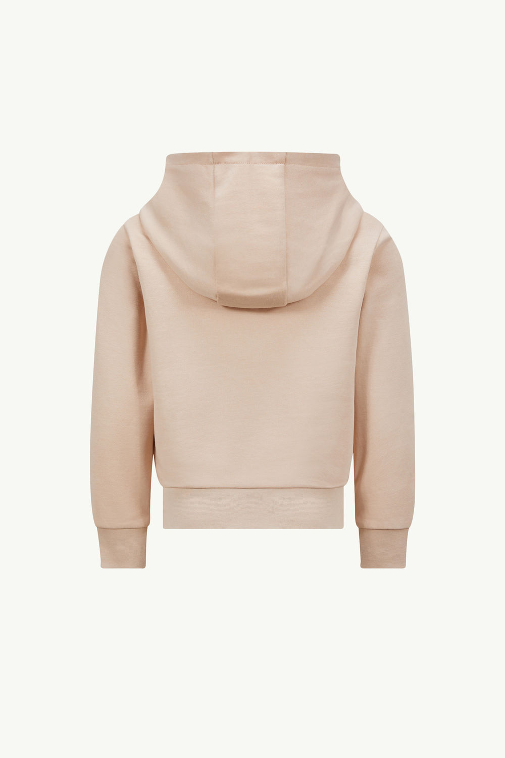Sweat à capuche en coton à logo ton sur ton brodé Fille Rose Clair Moncler 1