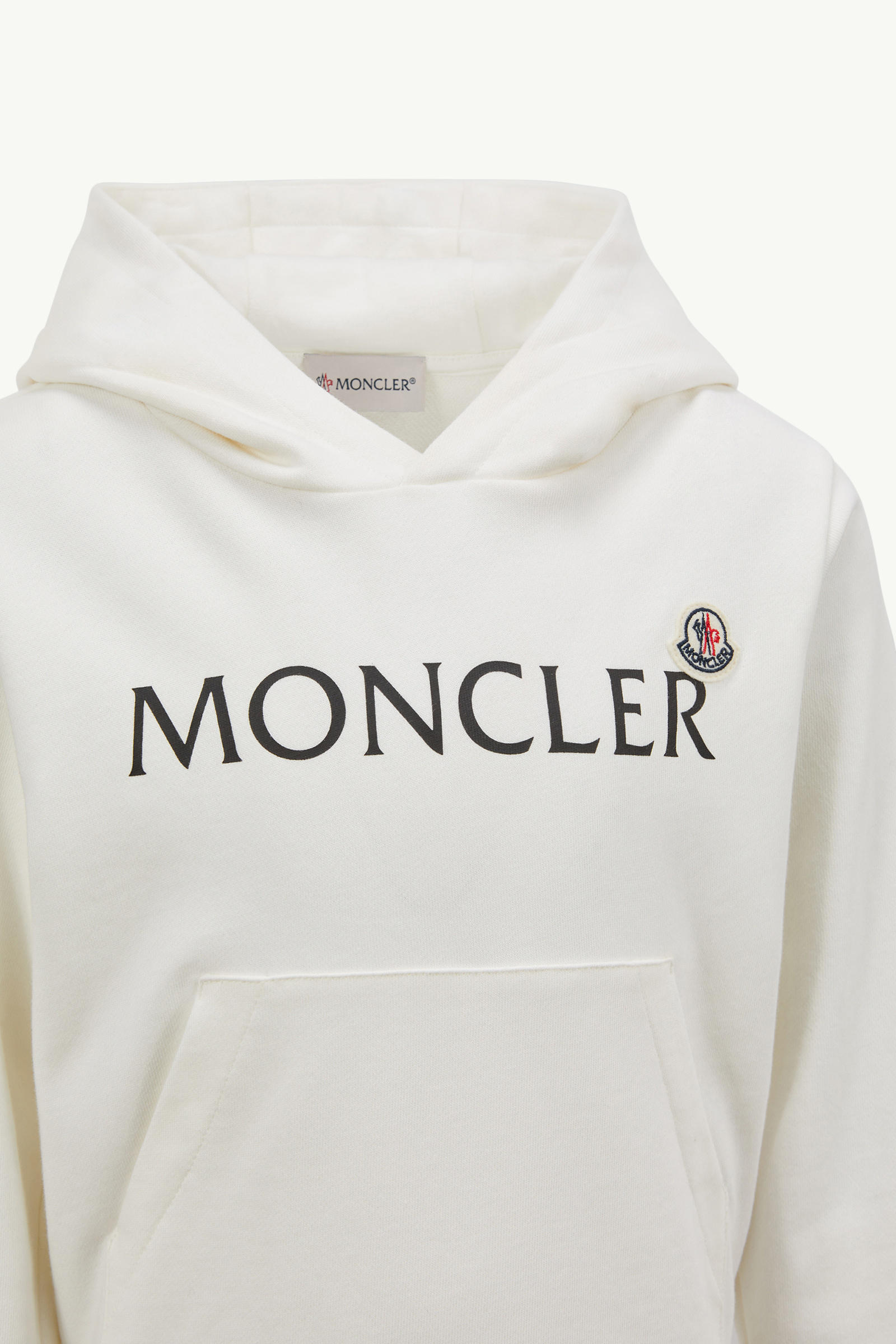 Logo Cotton Hoodie Boy White Moncler 2