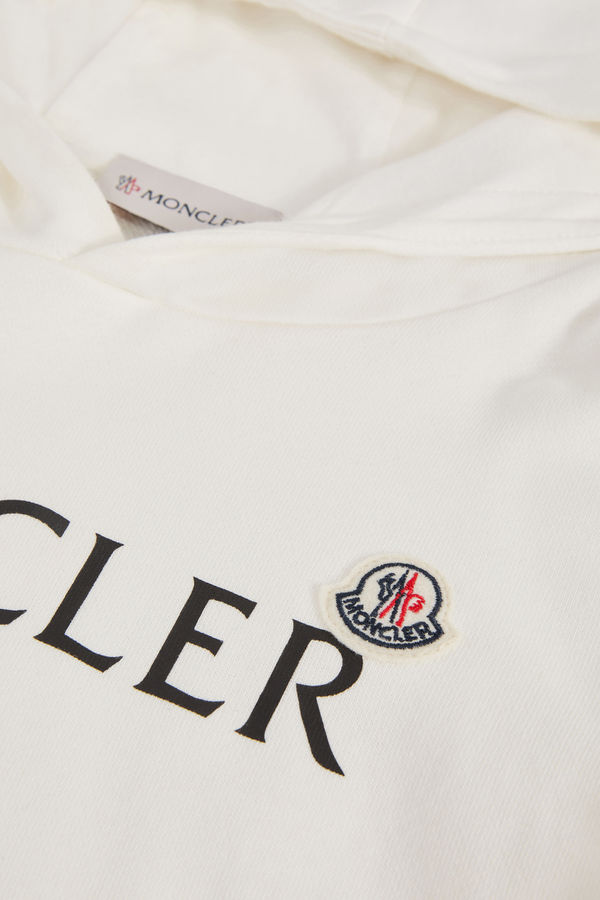 Logo Cotton Hoodie Boy White Moncler 3