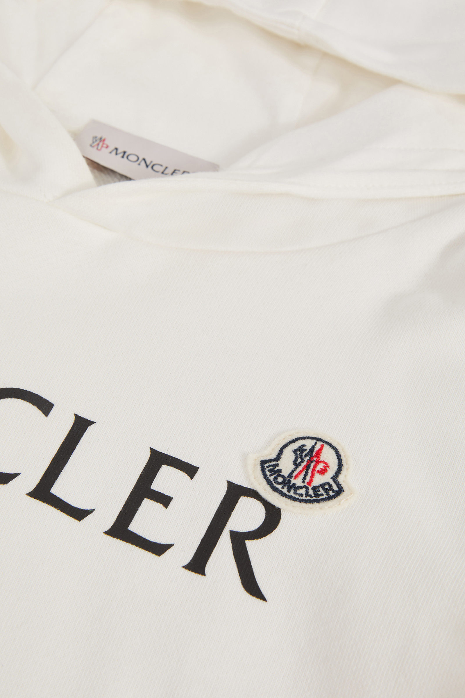 Logo Cotton Hoodie Boy White Moncler 3