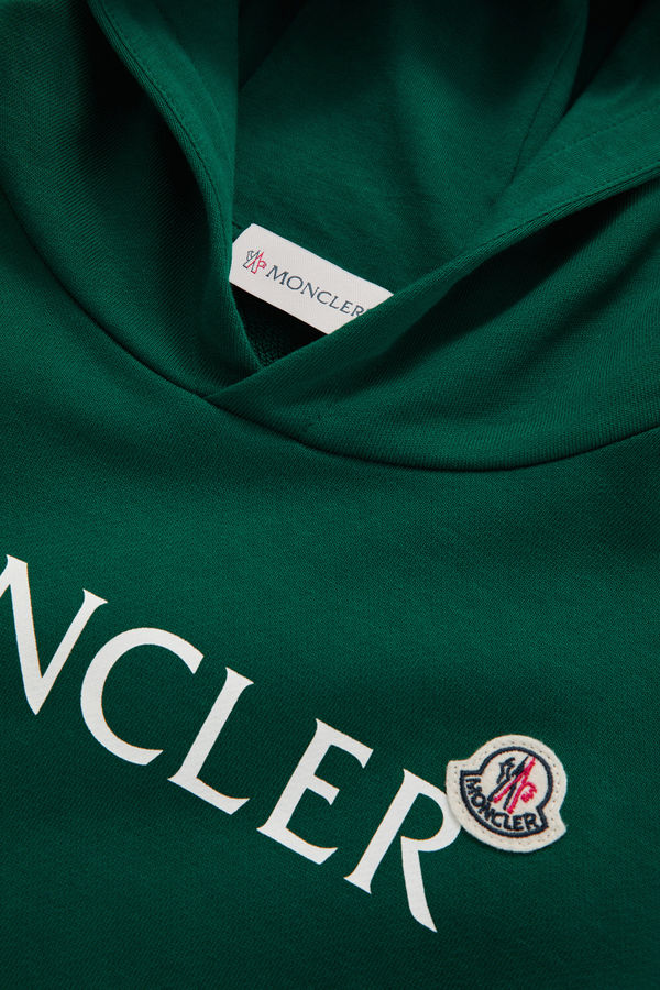 Kapuzenpullover aus Baumwolle mit Logo Jungen Smaragdgrün Moncler 3