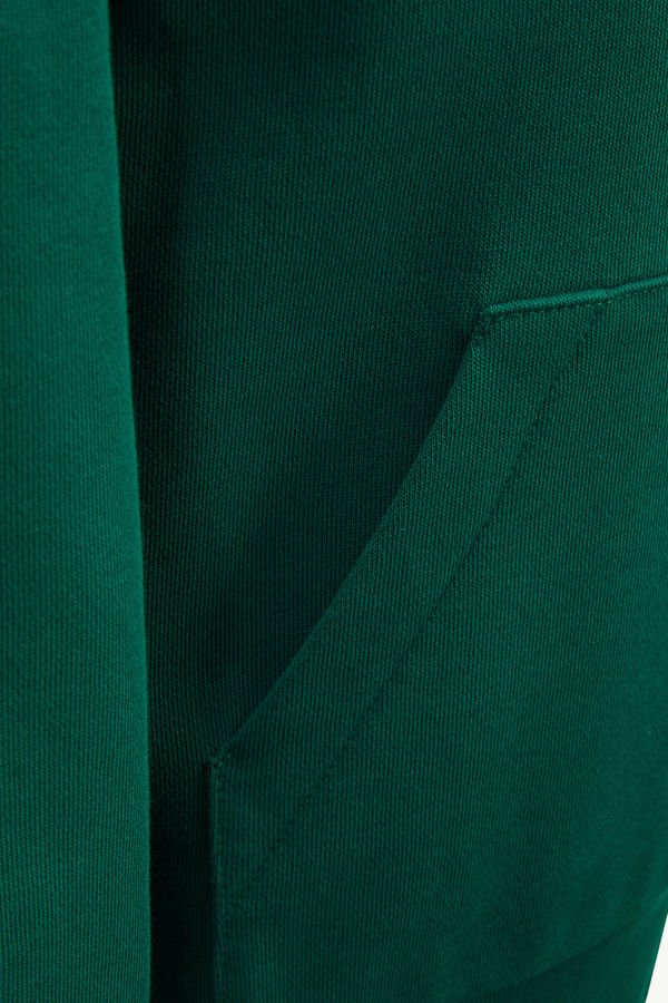 Logo Cotton Hoodie Boy Emerald Green Moncler 4