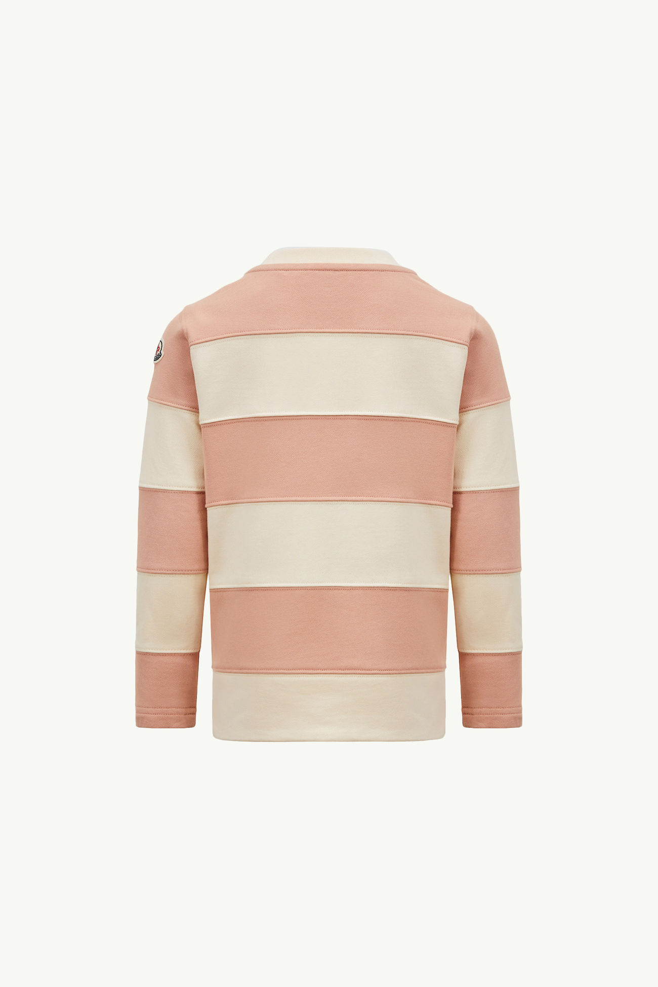 Sudadera de algodón a rayas con logotipo con pedrería Niña Blanco & Rosa Moncler 2