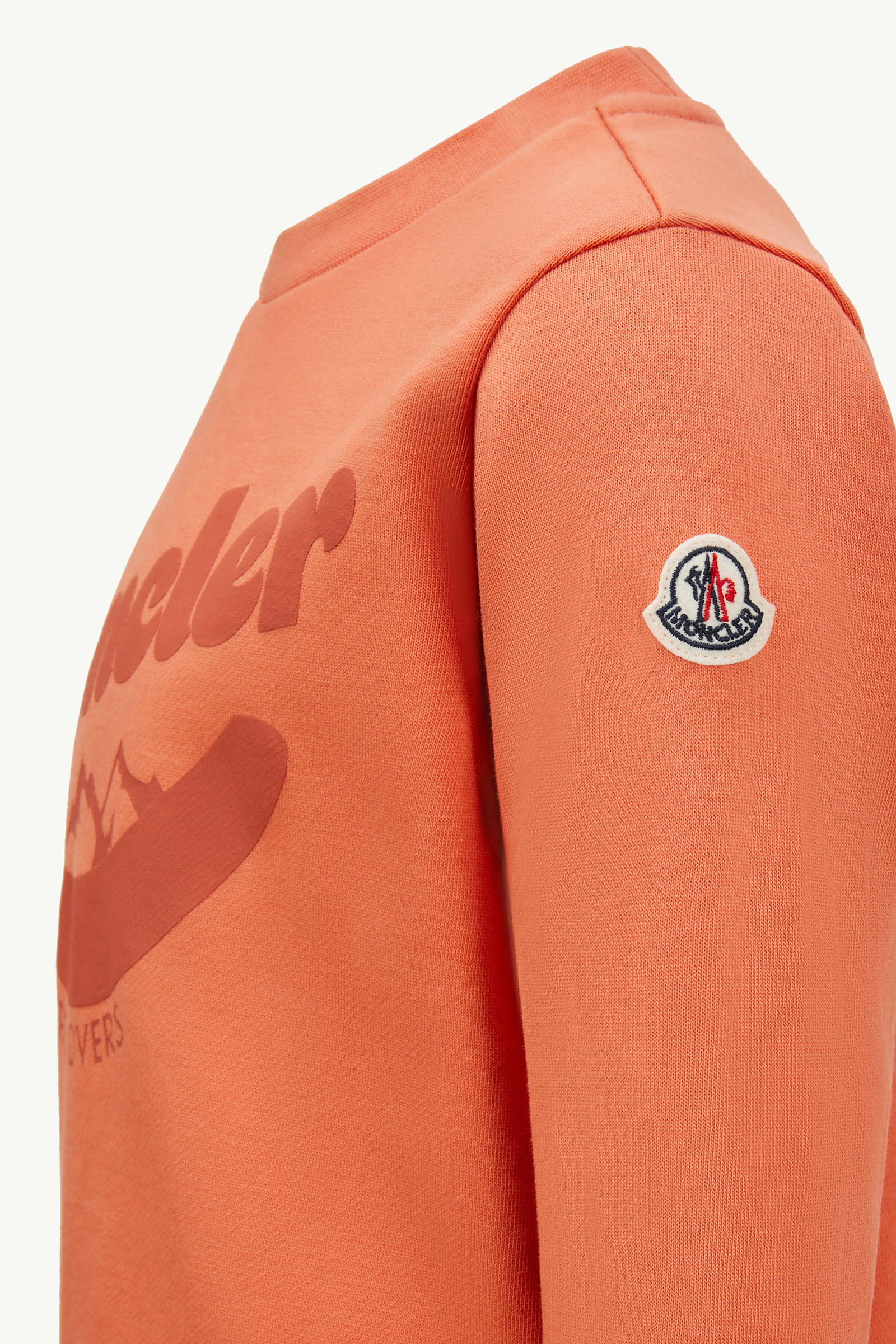 Mountain Logo Cotton Sweatshirt Boy Orange Moncler 2