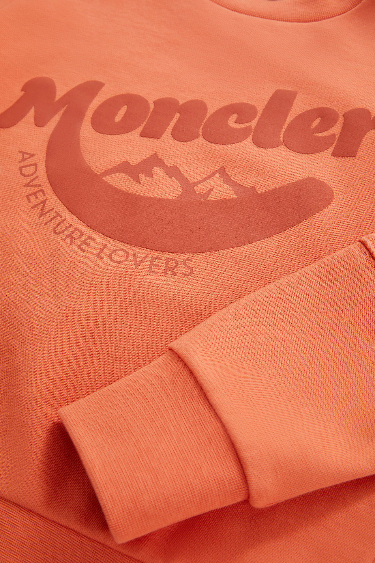 Mountain Logo Cotton Sweatshirt Boy Orange Moncler 3