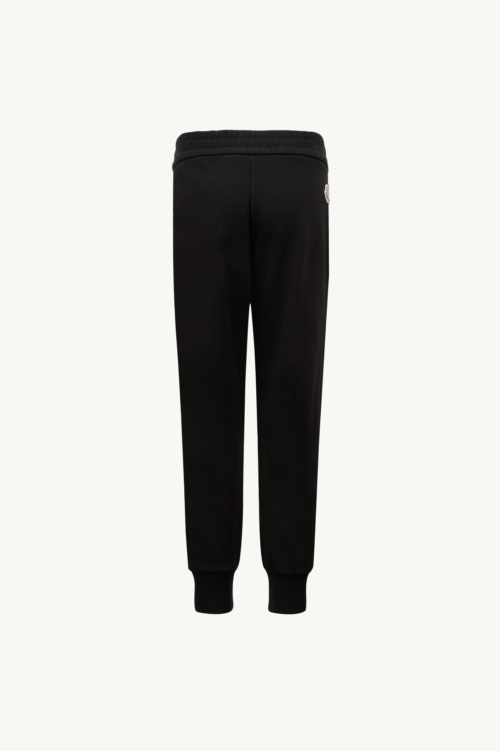 Tricolor-Trimmed Cotton Track Pants Boy Black Moncler 1
