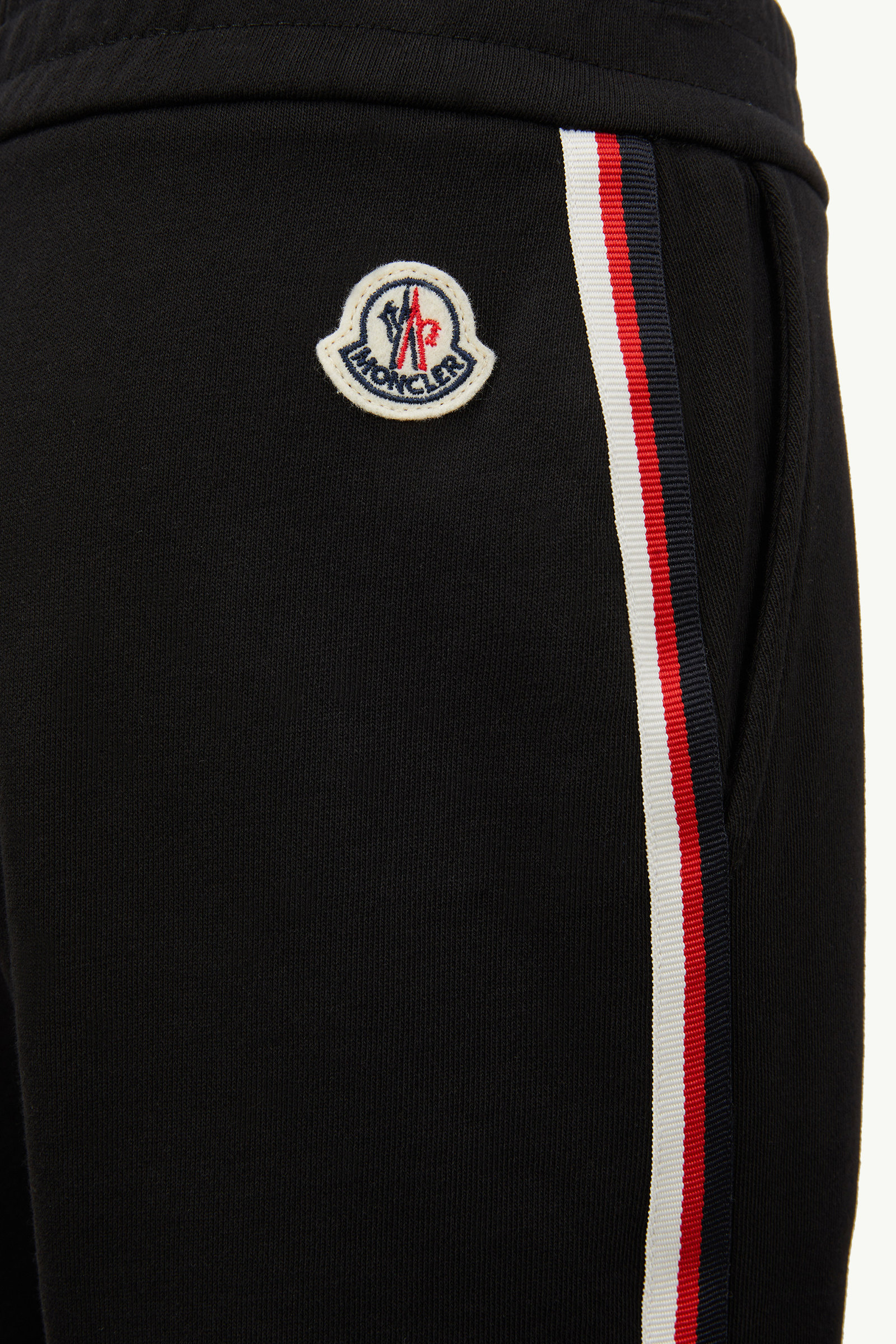 Tricolor-Trimmed Cotton Track Pants Boy Black Moncler 3