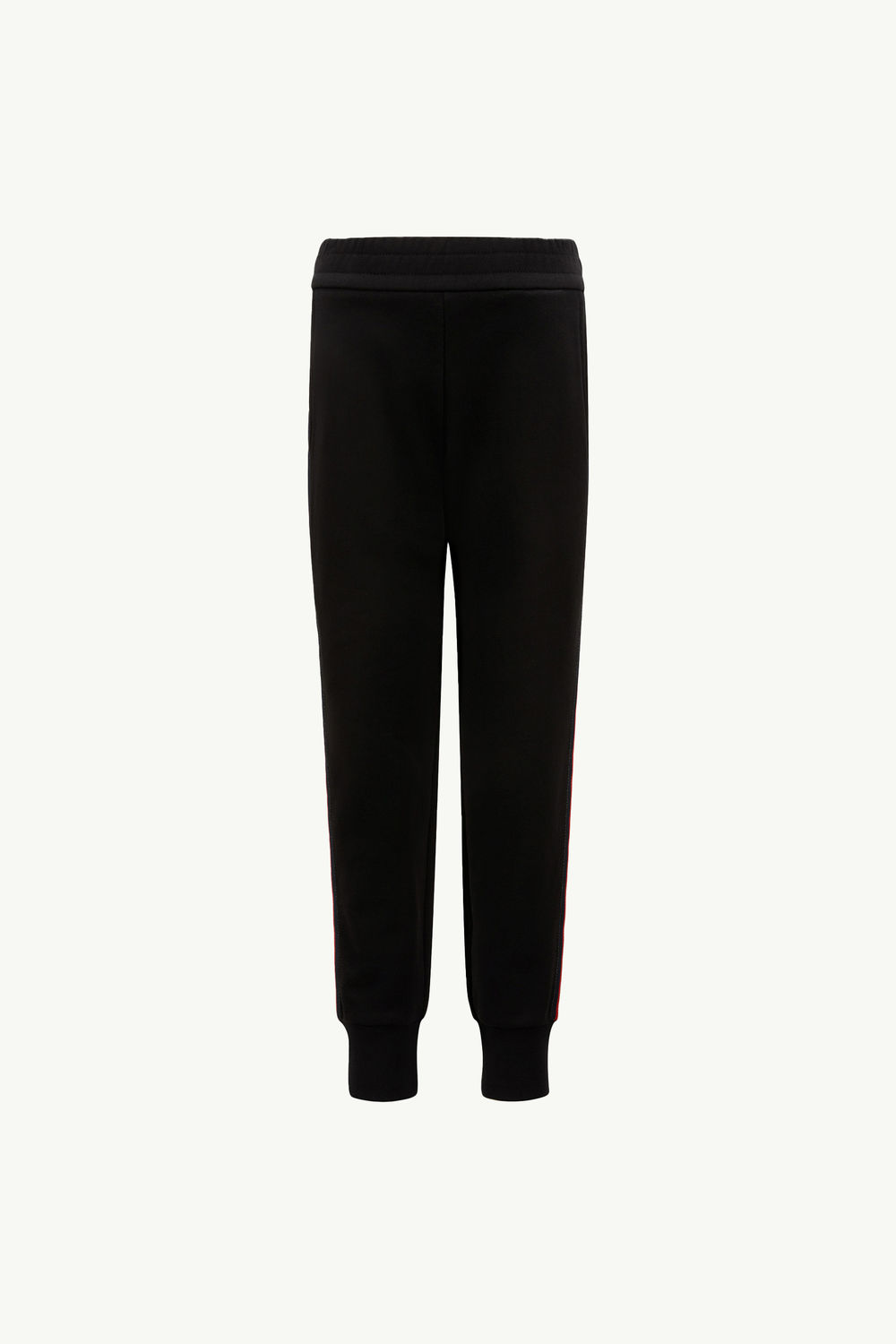 Pantalones deportivos de algodón con ribetes tricolor Niño Negro Moncler 0