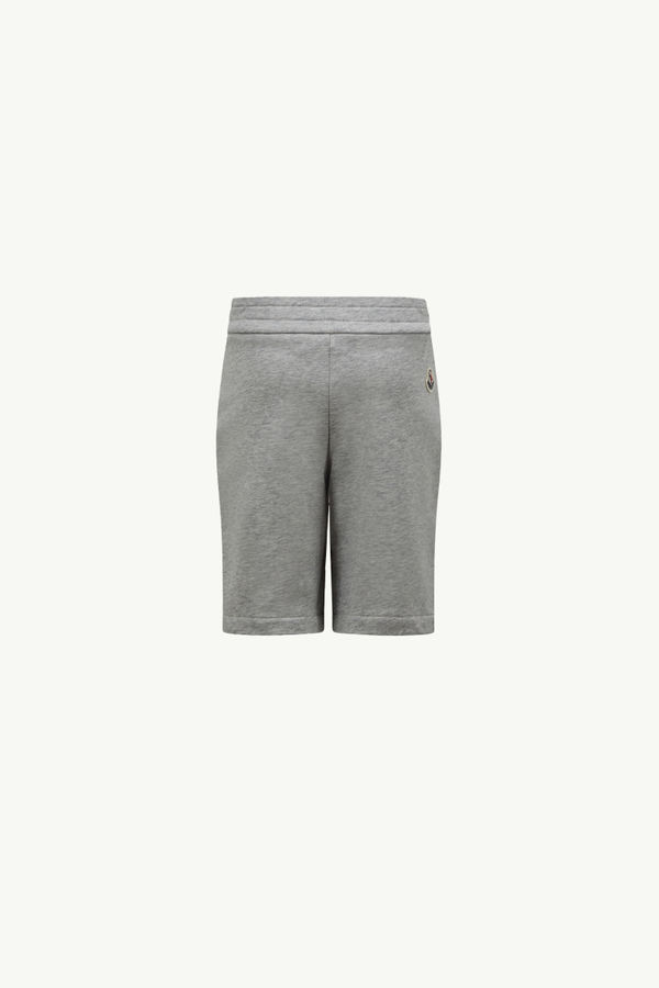 Shorts aus Baumwolle mit optischem Logo Jungen Grau Moncler 2