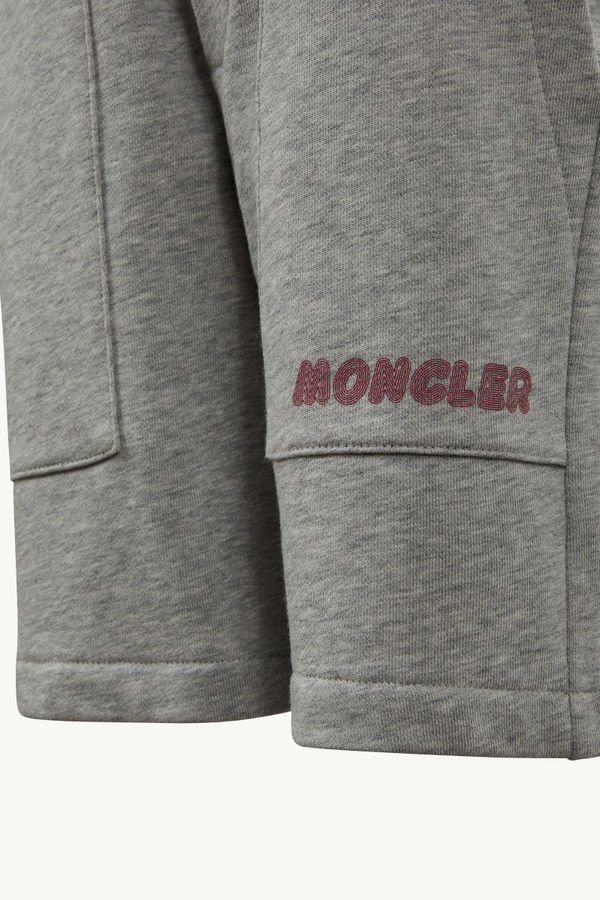 Optical Logo Cotton Shorts Boy Gray Moncler 3