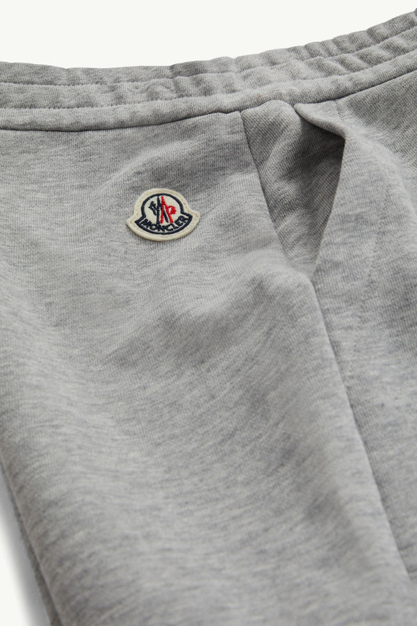Optical Logo Cotton Shorts Boy Gray Moncler 4