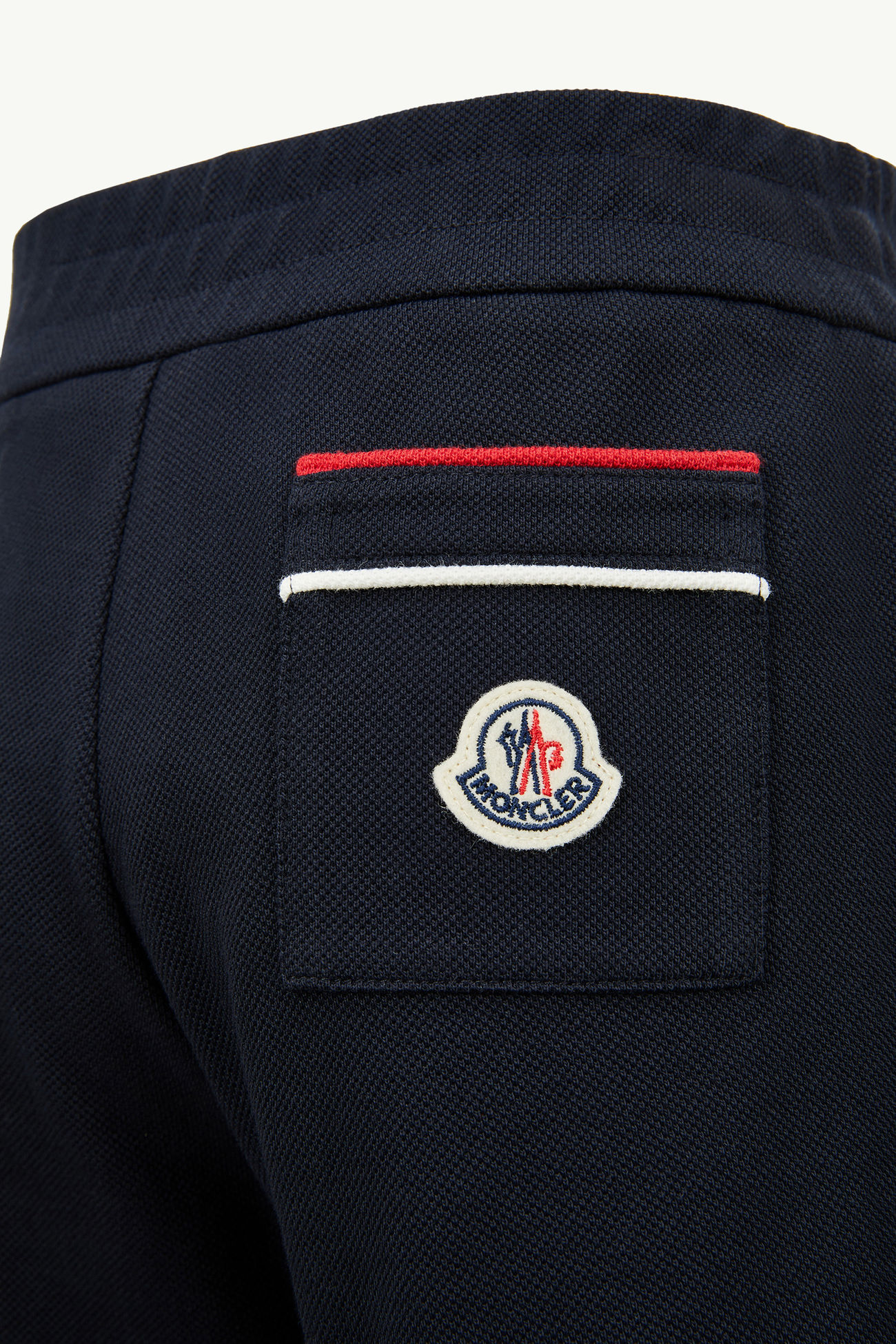 Short en piqué de coton à bordure tricolore Garçon Bleu marine Moncler 2