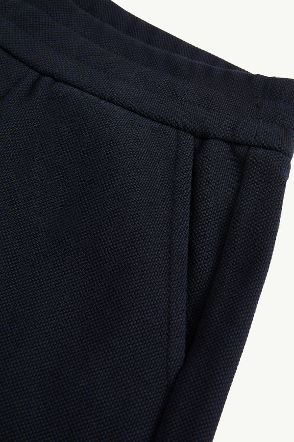 Tricolour-Trimmed Cotton Piquet Shorts Boy Navy Blue Moncler 3