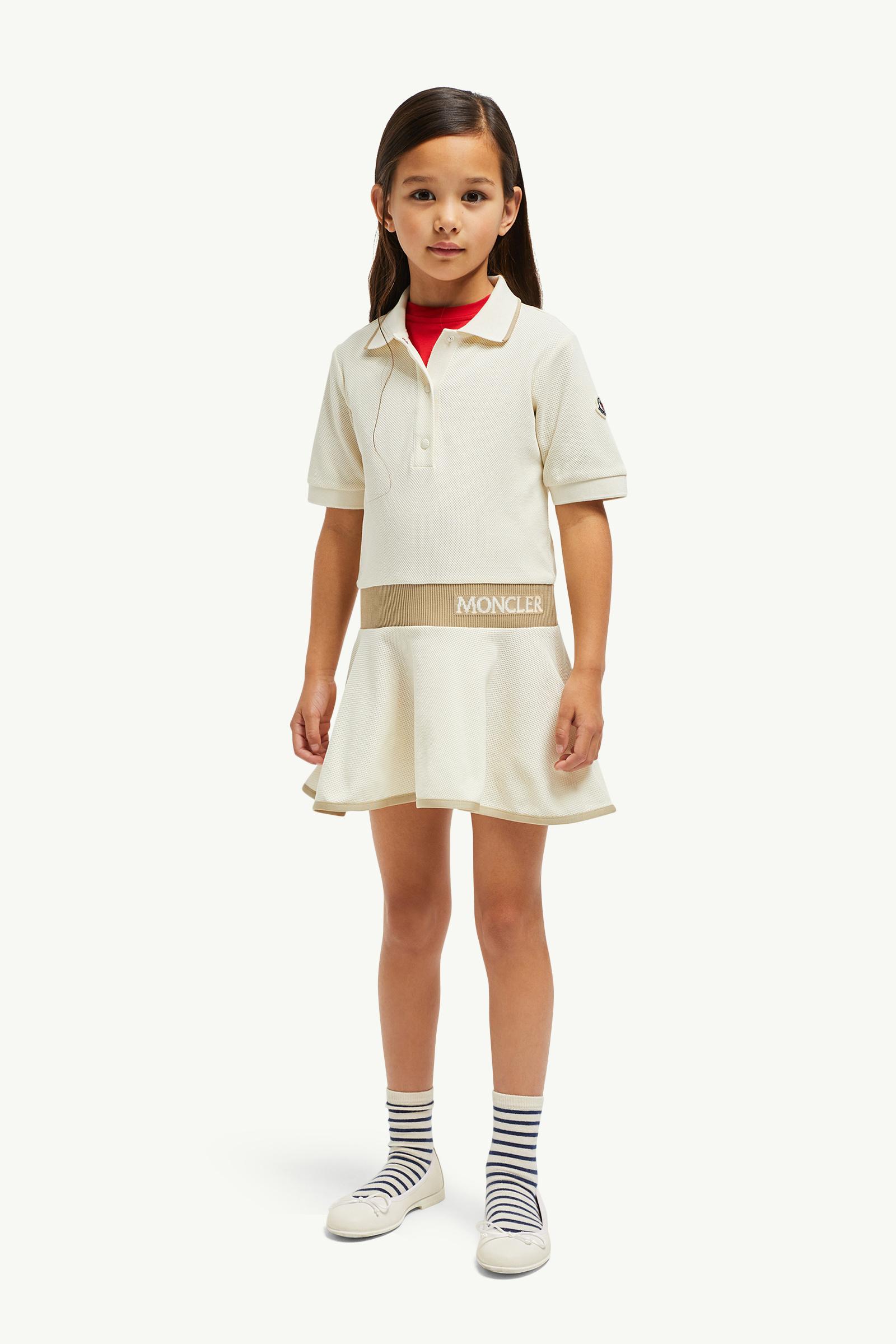 Piquet Polo Dress Girl White Moncler 1