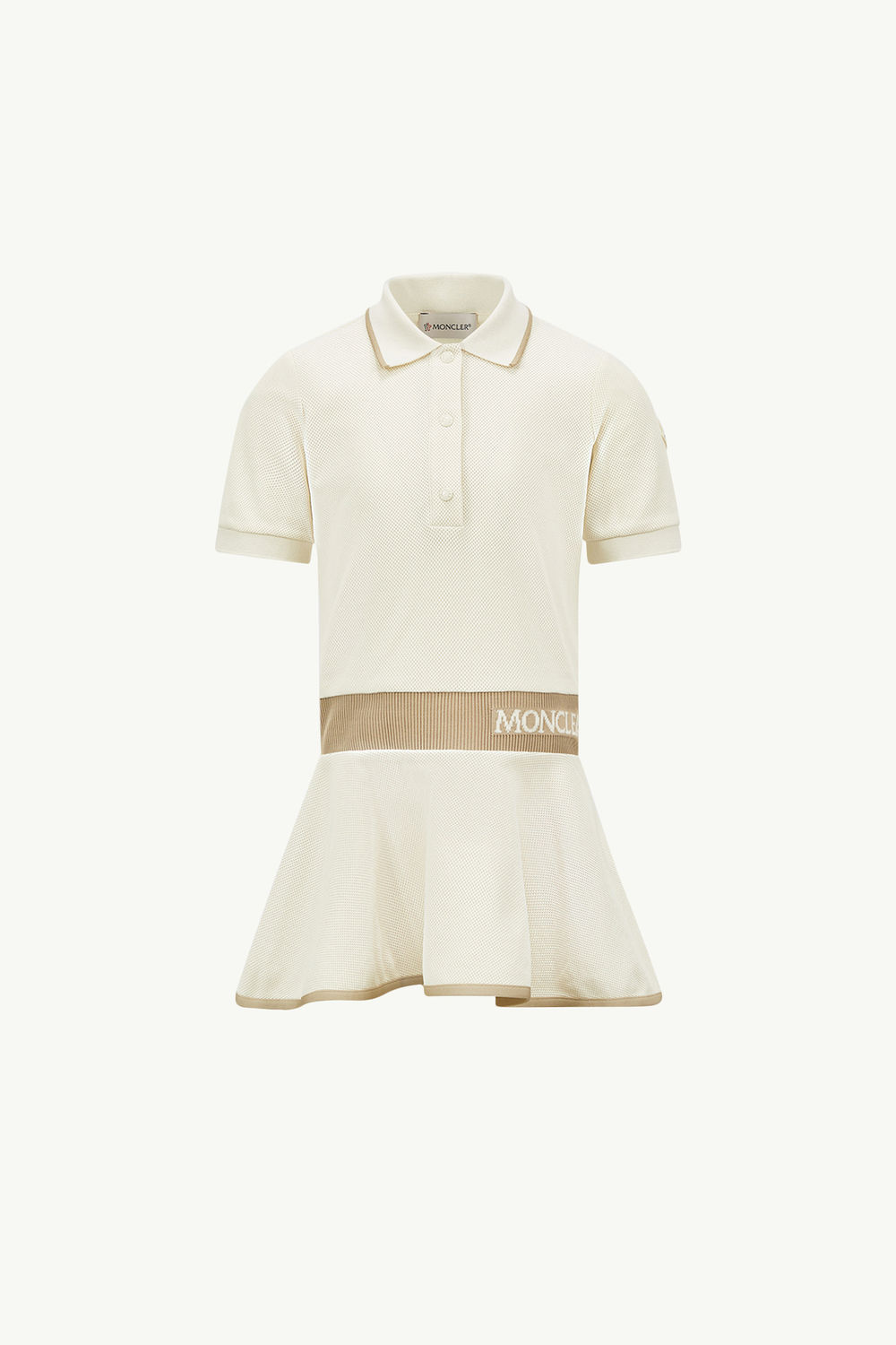 Piquet Polo Dress Girl White Moncler 0