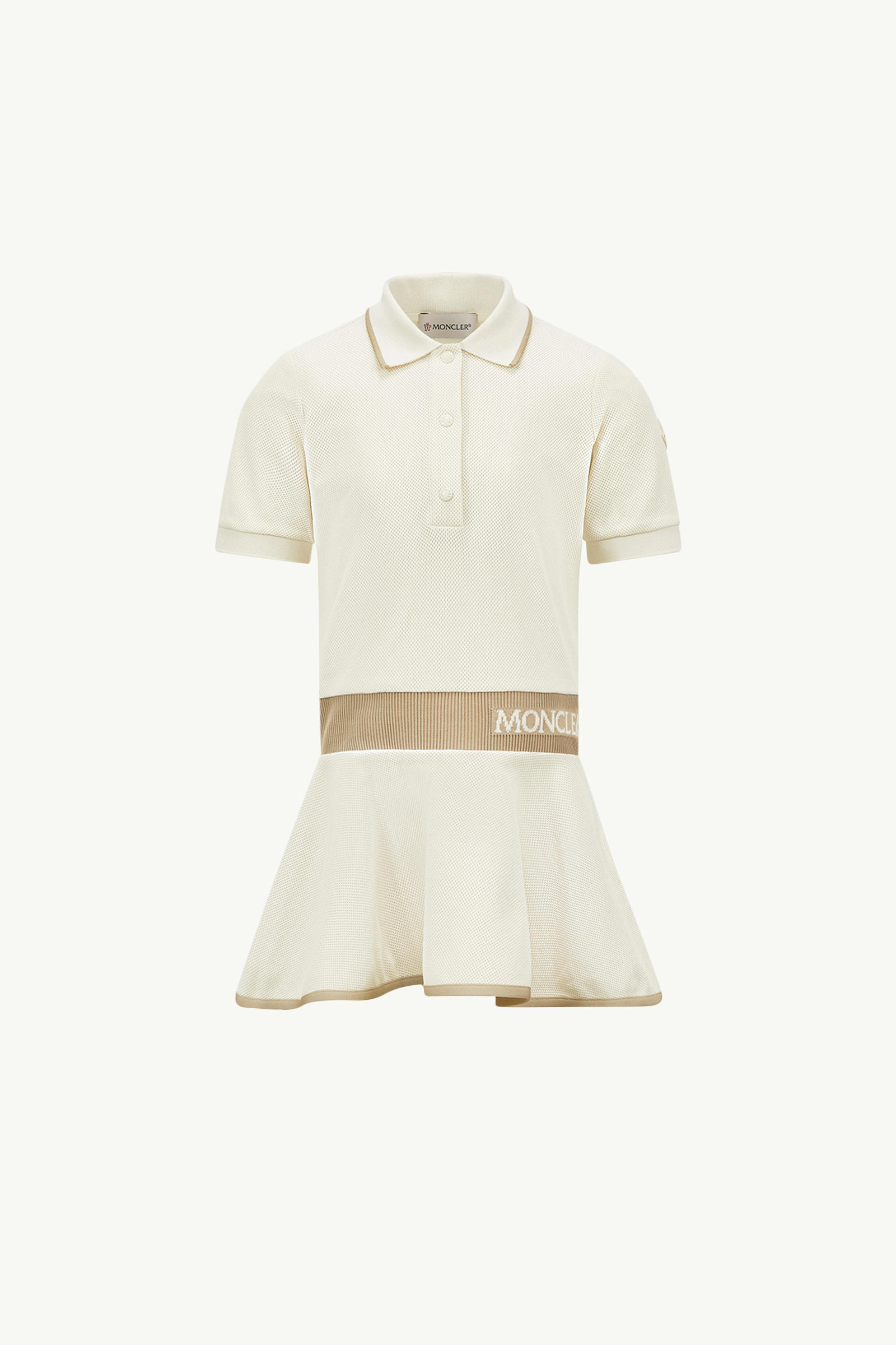 Piquet Polo Dress Girl White Moncler 0