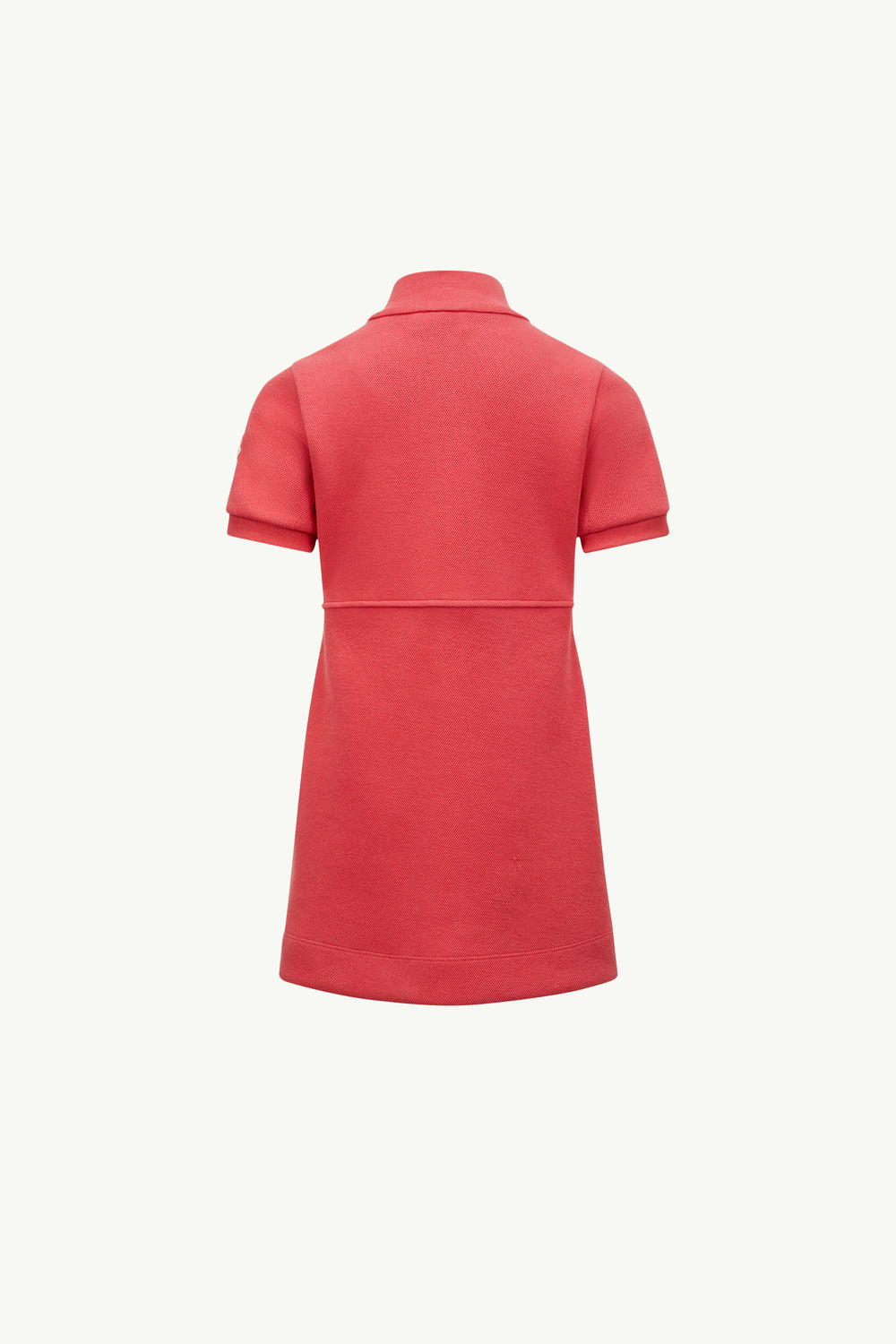 Cotton Piquet Zip-Up Dress Girl Coral Red Moncler 1