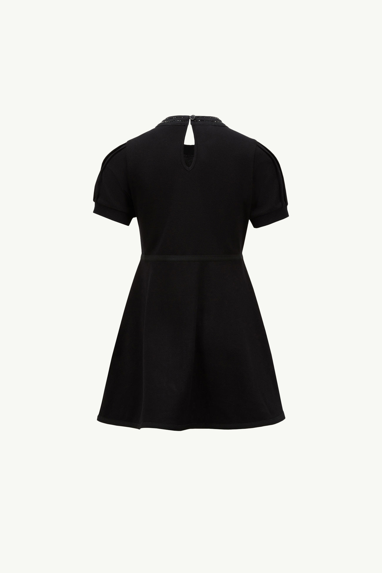 女童莱茵石棉质珠地Polo领连衣裙 女童 黑色 Moncler 2
