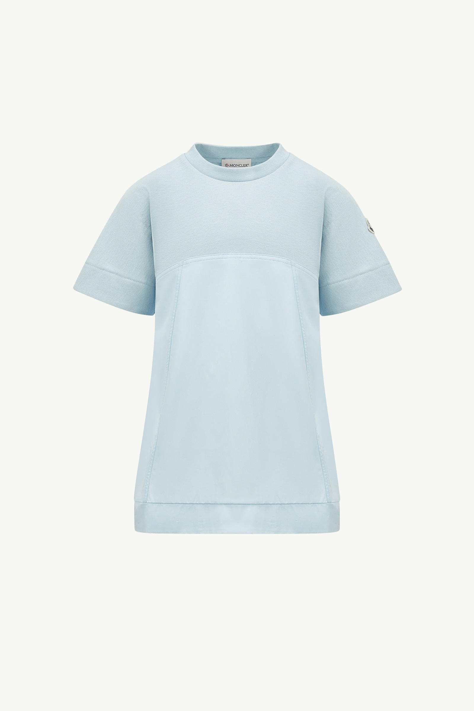 Cotton T-Shirt Dress Girl Light Blue Moncler 0