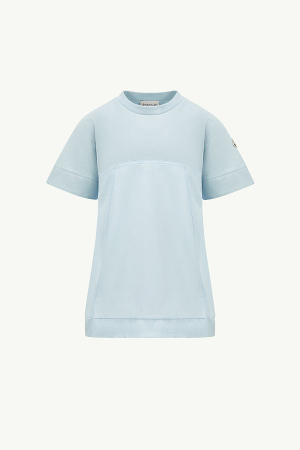 T-Shirt-Kleid aus Baumwolle Mädchen Hellblau Moncler 0