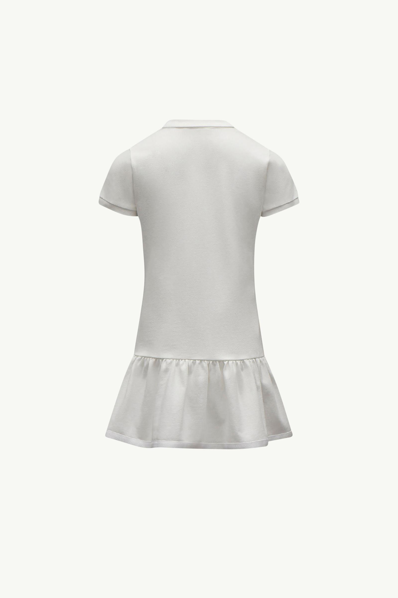 Cotton Piquet Polo Shirt Dress Girl White Moncler 1