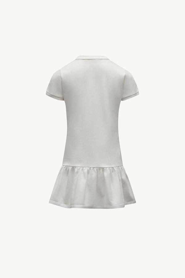 Robe polo en piqué de coton Fille Blanc Moncler 1