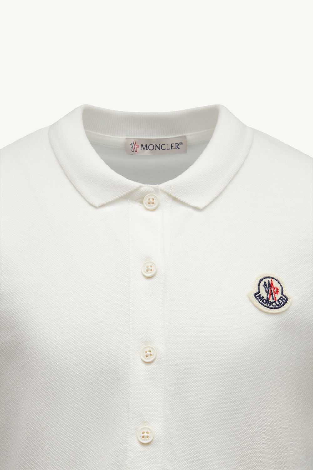 Cotton Piquet Polo Shirt Dress Girl White Moncler 2