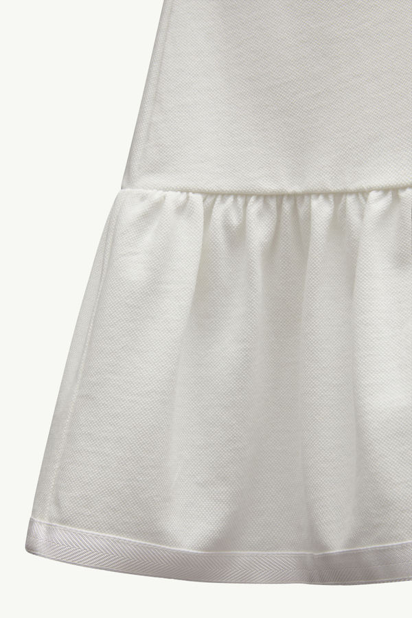 Robe polo en piqué de coton Fille Blanc Moncler 3