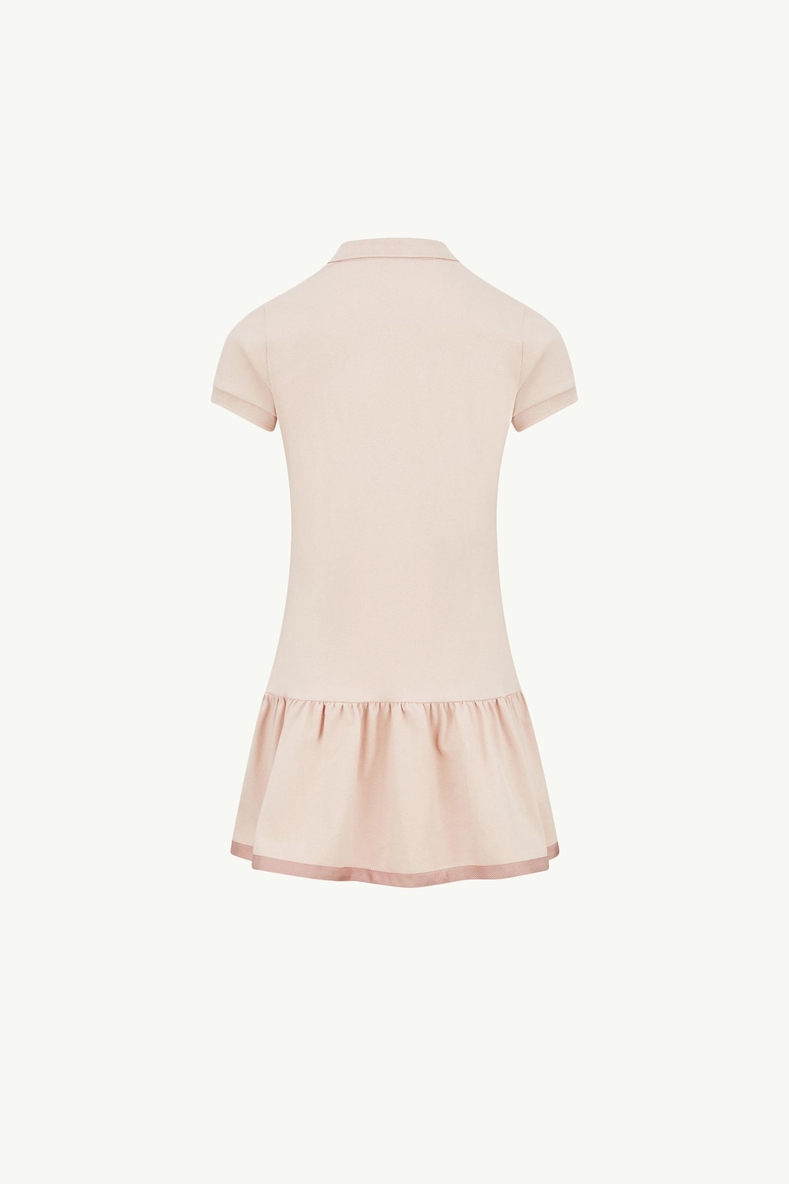 Cotton Piquet Polo Shirt Dress Girl Pink Moncler 1