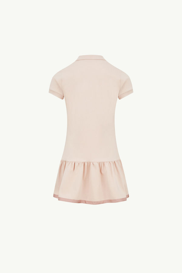 Robe polo en piqué de coton Fille Rose Moncler 1