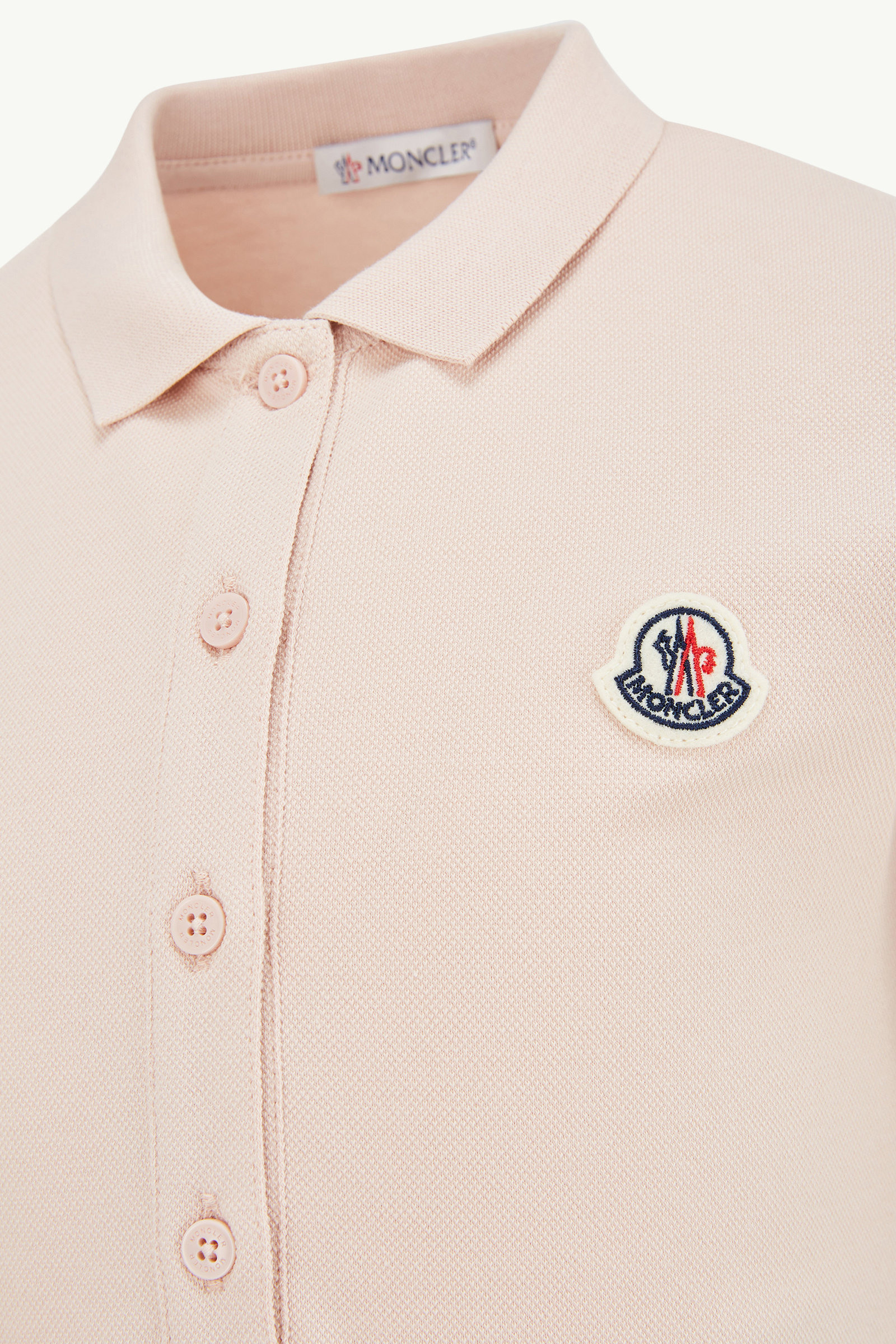 Cotton Piquet Polo Shirt Dress Girl Pink Moncler 3