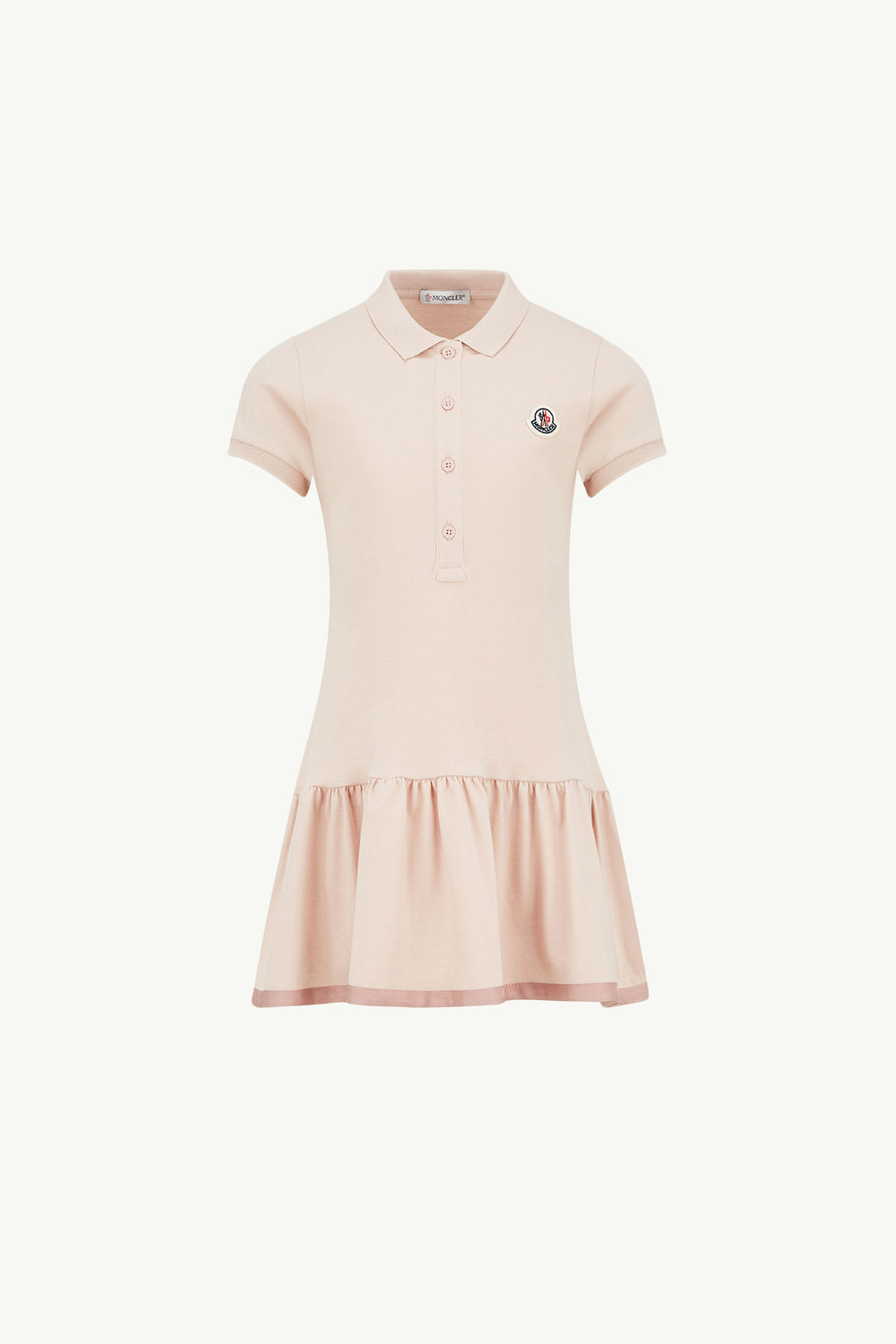 Cotton Piquet Polo Shirt Dress Girl Pink Moncler 0